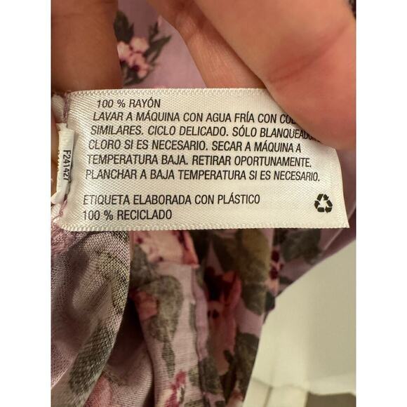 Xhilaration NWT Purple Floral Wrap Short Sleeve Mini Dress Size Large - Picture 4 of 5